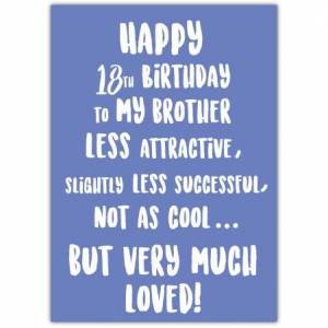Much Loved Brother 18th Birthday Card