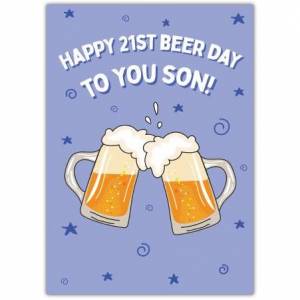 Son's 21st Beer Day Birthday Card