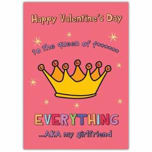 Happy Valentines Day Fuckin Queen Greeting Card