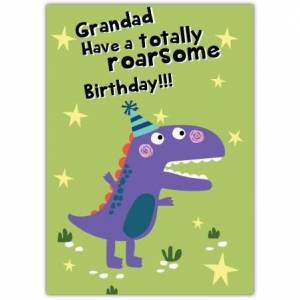 Happy Birthday Grandad Dino Fun Greeting  Card