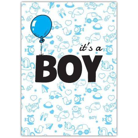 Baby Boy Cute Doodle Greeting Card