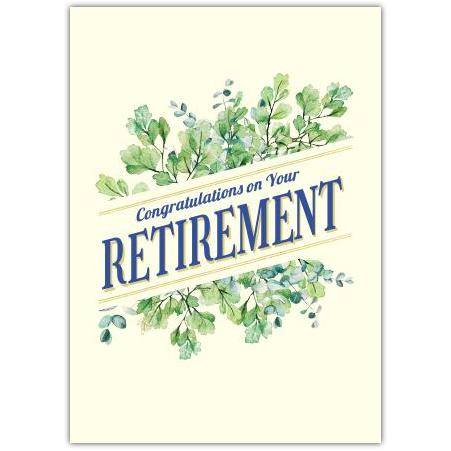 Retirement Leafy Boarder Greeting Card