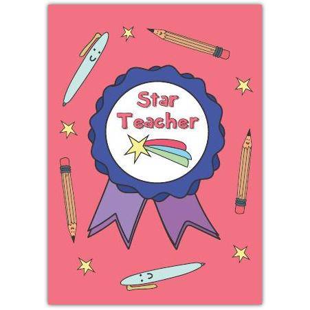 Teacher Star Teacher Rosette Greeting Card