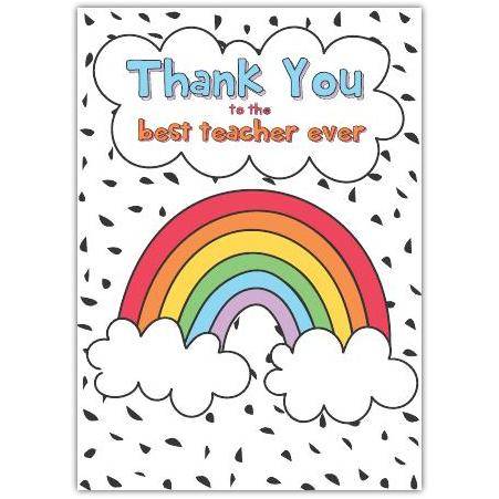 Teacher Thank You Rainbow Greeting Card