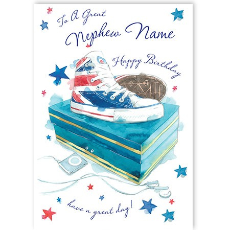 Great-Nephew Birthday Card - Classic Car Vintage Collage - Cool Vector