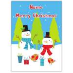 Merry Christmas Snowman Scene Card