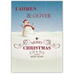 Happy New Year Snowman Christmas Card