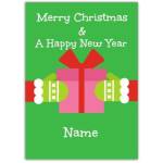 Pink Present Merry Christmas And A Happy New Year Card