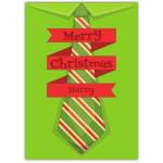 Green Striped Tie Merry Christmas Card