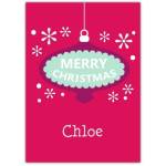 Purple Bauble Merry Christmas Card