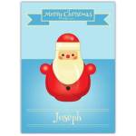 Wooden Toy Santa Merry Christmas Card