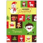 Acorn Snowman Squirrel Merry Christmas And Happy New Year Card