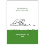 Grass Golfing Father's Day Greeting Card
