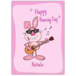 Happy Birthday Bunny Singing And Playing Guitar Card