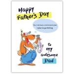 Happy Father's Day Bear Holding A Fish Card