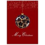 Meryy Christmas Red Background And Bauble  Card