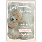 Congratulations Birth New Baby Teddy Bear Card