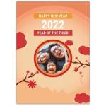 Happy New Year Red Photo Greeting Card
