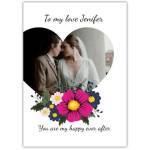 Wedding/civil Partnership Photo Heart Greeting Card