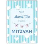Bar Mitzvah Stars & Hearts Greeting Card