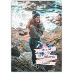 Bat Mitzvah Girl Photo Upload Greeting Card
