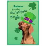 St. Patricks Day Dog Green Hat Greeting Card