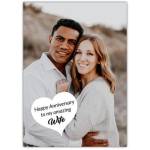 Anniversary Photo Upload Heart Greeting Card