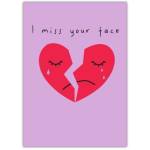 Miss You Broken Heart Greeting Card