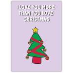 Christmas I Love You Tree Greeting Card
