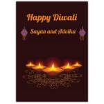 Happy Diwali Lamp Festival Ornaments Greeting Card