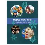 Happy New Year Photo Snowflakes Greeting Card