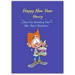 Happy New Years Resolution Icecream Greeting Card