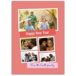 Happy New Year Orange Photos Greeting Card