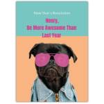 Happy New Years Resolution Funny Dog Greeting Card