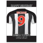 Black/White No. 1 Fan Birthday Football Card