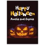 Happy Halloween Three Pumpkins Card