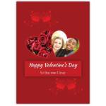 Valentines Day Roses Heart Photo Greeting  Card