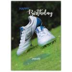Happy Birthday Football Boots Greeting Card