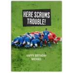 Happy Birthday Rugby Scrum Greeting Card