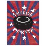 America PUCK YEA! Funny Greeting Card