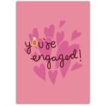 Engagement Ring And Hearts Greeting Card