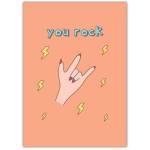 You Rock Cool Metal Greeting Card