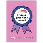 Valentines Day Fittest Girlfriend Greeting Card