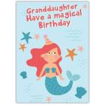 Happy Birthday Magical Granddaughter Mermaid Greeting Card
