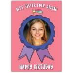 Best Sister Ever Award 1-Photo Card