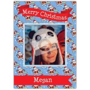 Merry Christmas Banner Santa Card