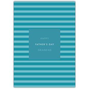 Blue Striped Happy Father's Day Greeting Card