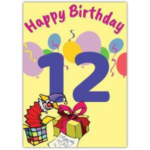 Happy 12th Birthday With Presents  Card