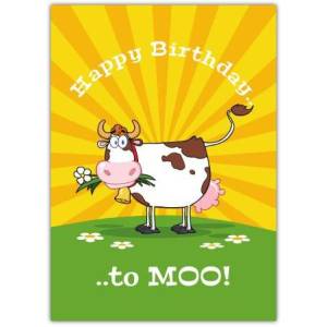 Happy Birthday To Moo Birthday Card