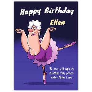 Happy Birthday Lady Ballerina Name To Me Card